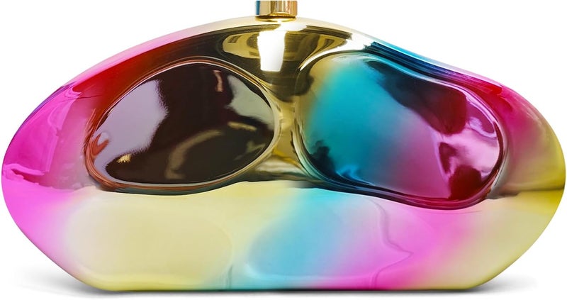 NEWROGENG Acrylic Clutch Purse for Women Evening Bag, Irregular Shell Acrylic Purse Box Clutch with Chain for Party Wedding Prom - Image 1